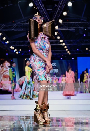 NEW DELHI, INDIA - OCTOBER 12: Manish Arora's collection at Lotus Make-Up India Fashion Week's Spring Summer 2020 Finale presented by the FDCI on October 12, 2019 in New Delhi, India. (Photo by Rubina A. Khan/Getty Images)
