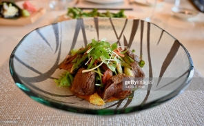 DOHA, QATAR - NOVEMBER 15: A Thai Beef Salad at Mosaic, the speciality nine-kitchen restaurant at the Mandarin Oriental, Doha on November 15, 2019 in Doha, Qatar. (Photo by Rubina A. Khan/Getty Images)